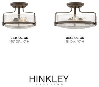 Hinkley Harper 14.5" Semi-Flush Ceiling Light, Oil Rubbed Bronze
