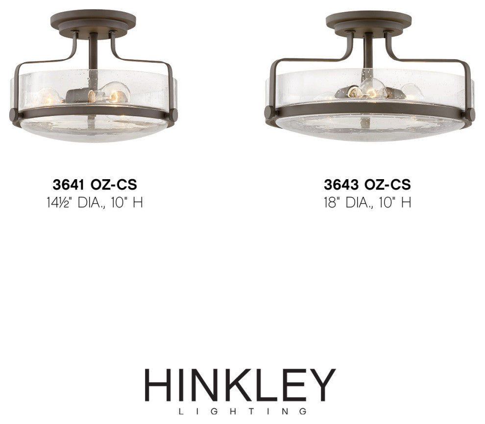 Hinkley Harper 14.5" Semi-Flush Ceiling Light, Oil Rubbed Bronze