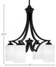 Zilo Downlight, 4 Light, Chandelier, Matte Black Finish, 4" White Marble Glass