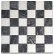 Silver Wave Black Forest Thassos White Marble Checkerboard Tile Polish, 1 sheet