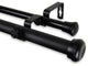 Rosen 1" Double Curtain Rod 120-170", Black