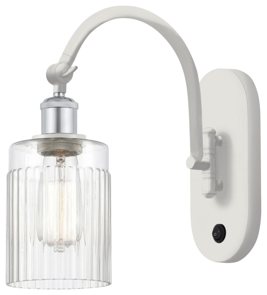 Innovations 518-1W-WPC-G342 1-Light Sconce, White and Polished Chrome