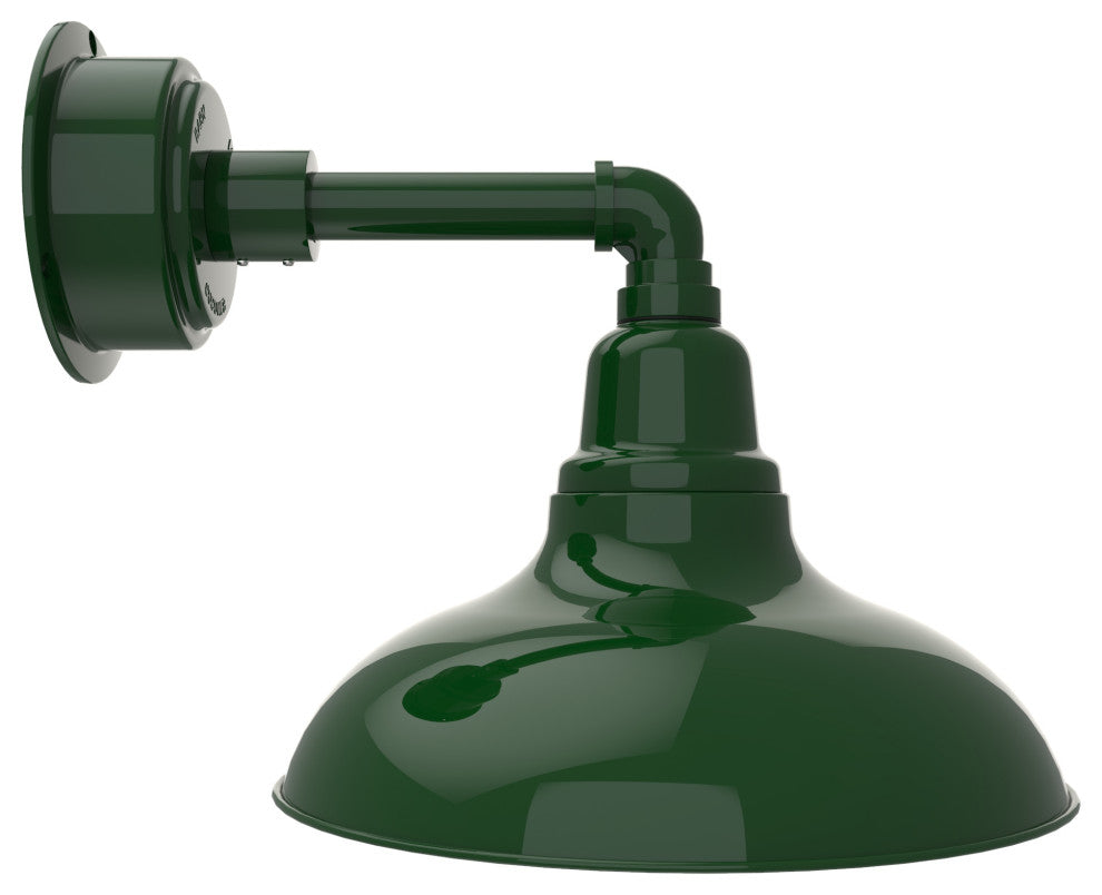 12in. Green Gooseneck Barn Light with Cosmopolitan Arm