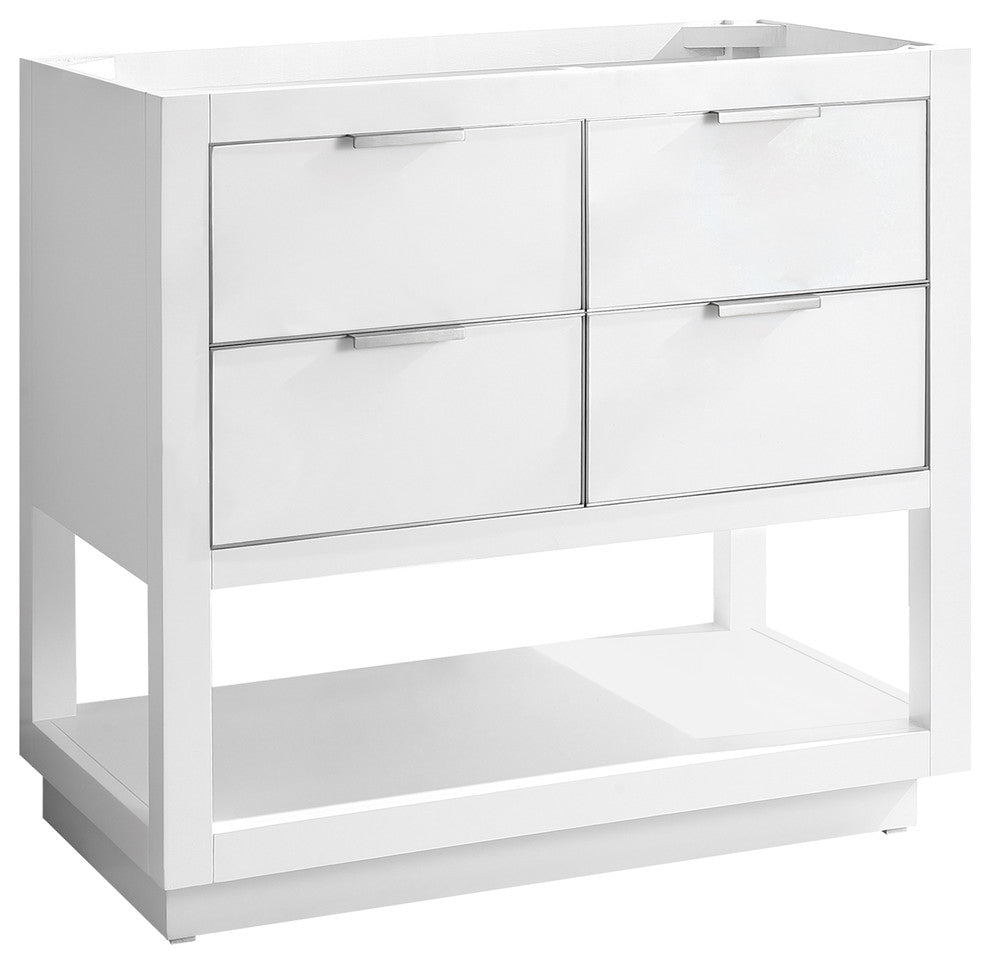 Avanity Allie 36" Vanity Only, White With Brushed Silver Hardware