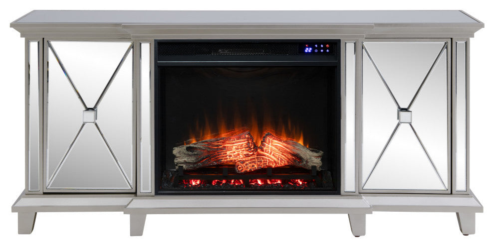 Edensor Mirrored Electric Fireplace Media Console