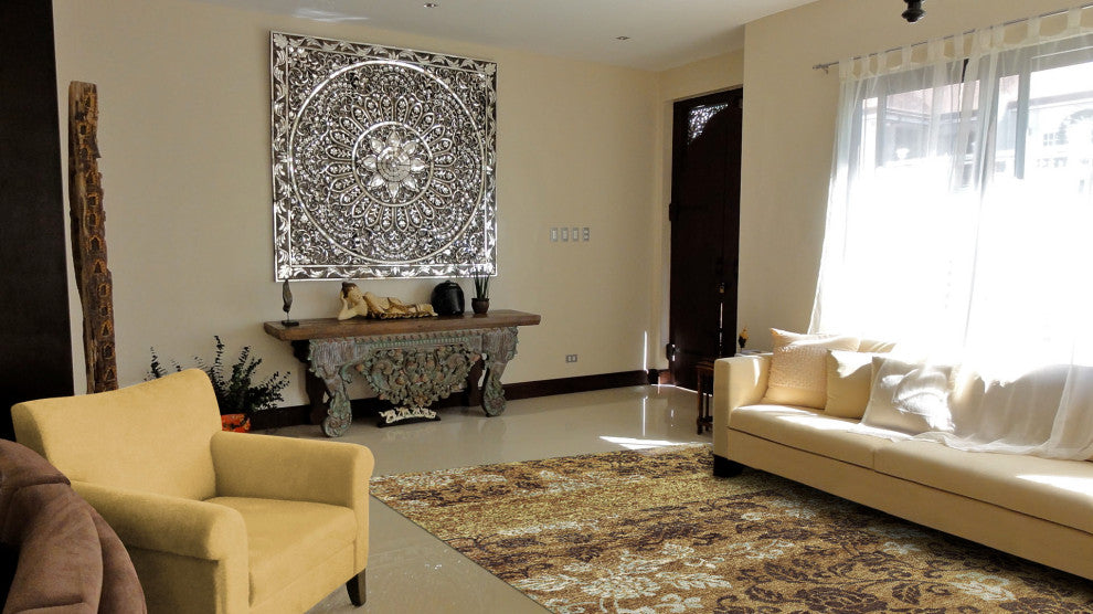 Weave & Wander Timeo Hand Knot Oriental Rug, Brown, 5'6"x8'6"
