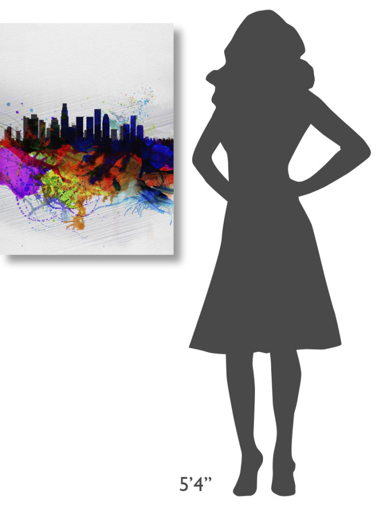 "Los Angeles  Watercolor Skyline 2" Fine Art Print