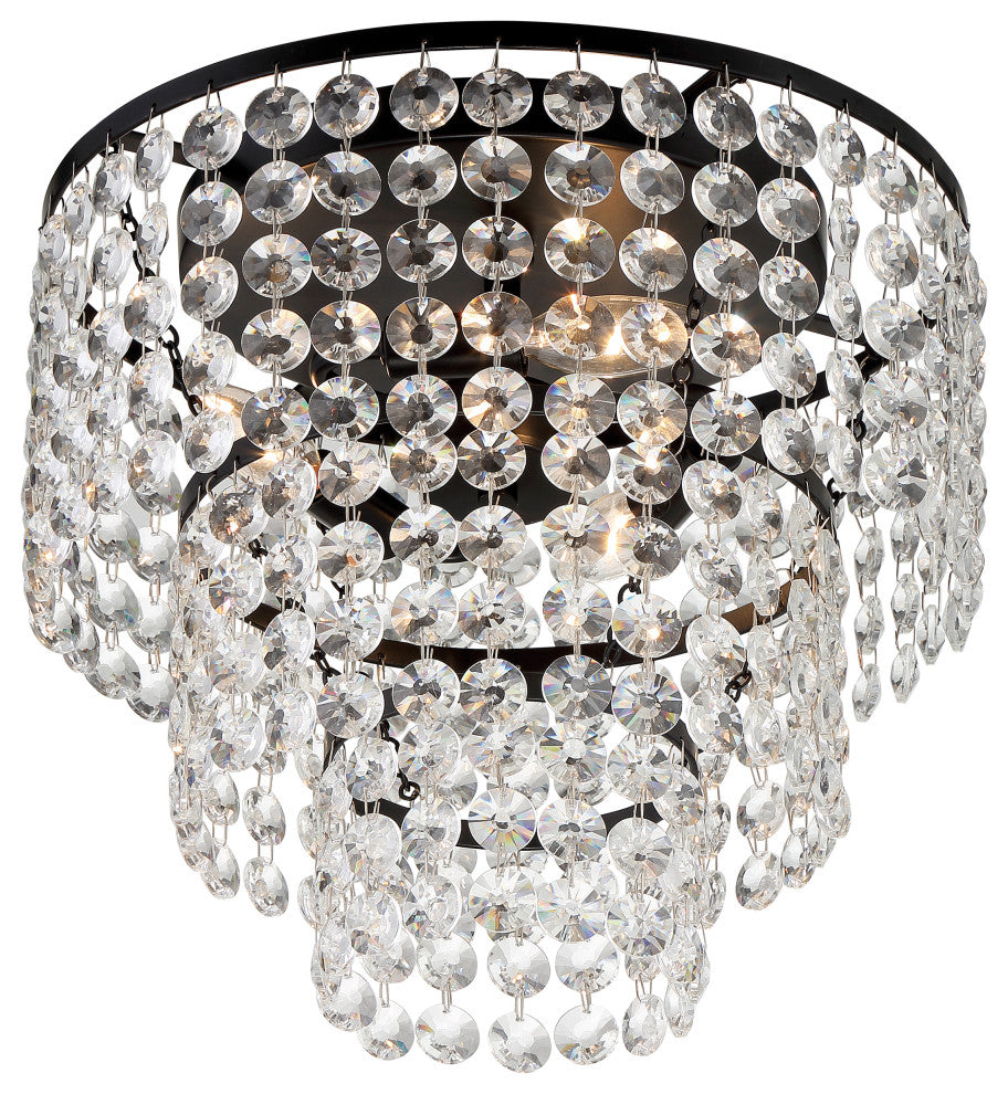 Gabrielle 3-Light Matte Black Ceiling Mount