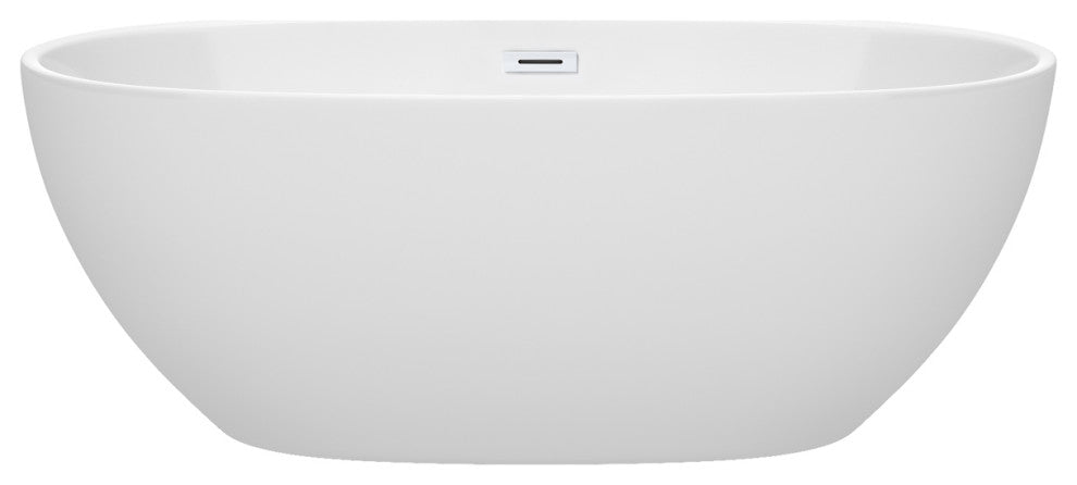 Juno Freestanding Bathtub, Shiny White Trim, 63", No Faucet