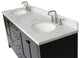 ARIEL Cambridge 73" Double Oval Sinks Bathroom Vanity Espresso with Marble Top