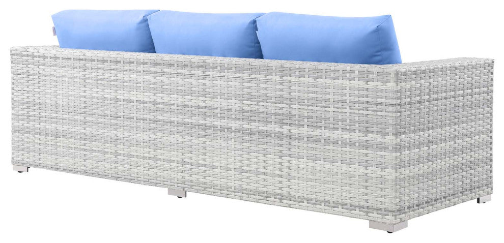 Convene 4-Piece Outdoor Patio Set - Light Gray Light Blue