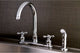 Kingston Brass 8" Centerset Kitchen Faucet With Sprayer, Polished Chrome