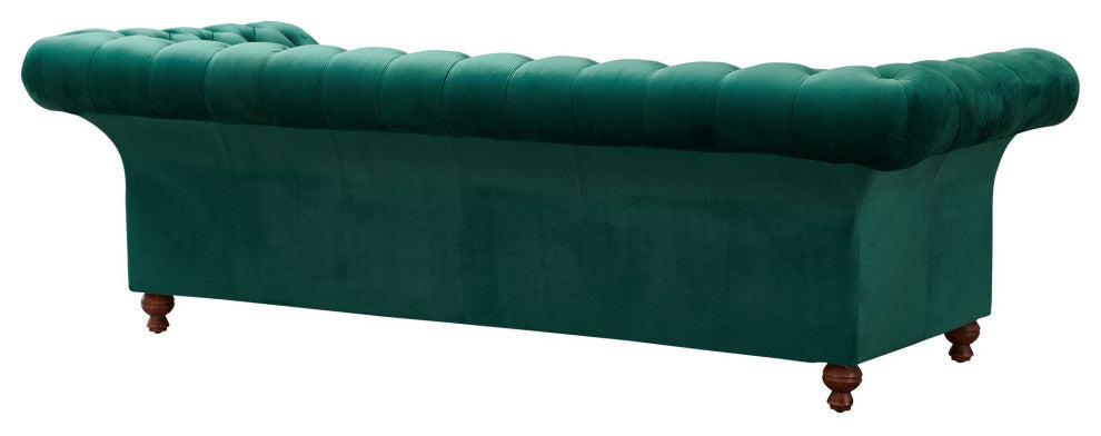 Peyton Sloped Arm Chesterfield Sofa Green Velvet