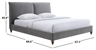 Safavieh Couture Sophianna Platform Bed, Dark Grey/Walnut, Queen