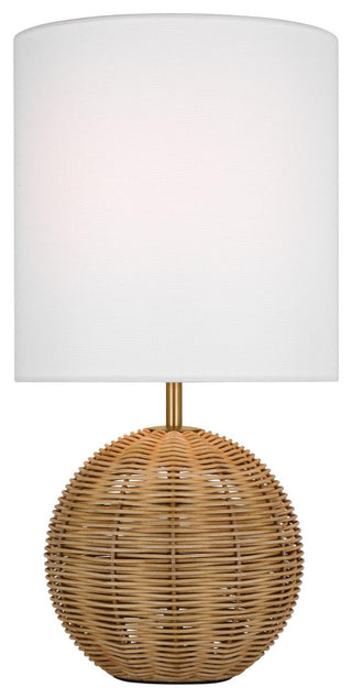 Mari Casual 1-Light Indoor Small Table Lamp, Burnished Brass Gold