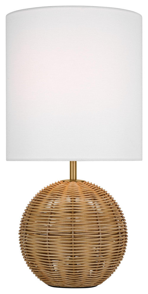 Mari Casual 1-Light Indoor Small Table Lamp, Burnished Brass Gold