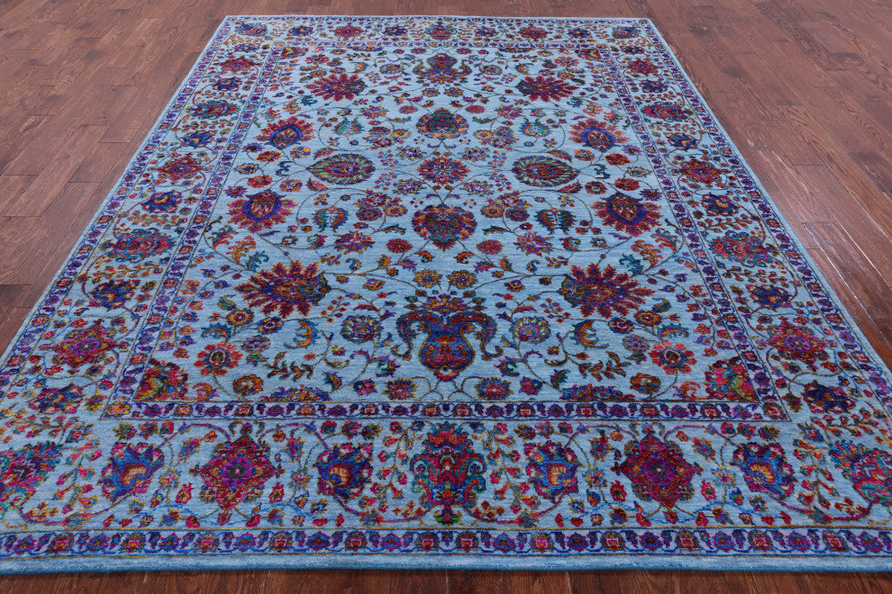 8' 0" X 10' 2" Persian Wool & Silk Hand Knotted Rug - Q15569
