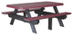 Poly 6' Rectangle Picnic Table, Cherrywood & Black