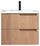 Fiore Wall Mount Modern Bathroom Vanity, Oakwood, 24", Single Sink