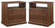 Clyde Classic 2 Drawer Nightstand Set - Dark Walnut