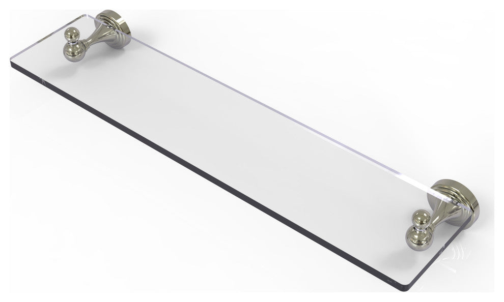 Sag Harbor 22" Glass Vanity Shelf with Beveled Edges, Polished Nickel