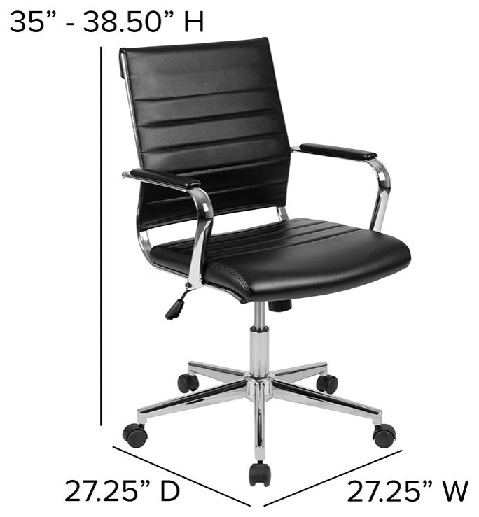 5-Piece Oval Conference Table Set With 4 LeatherSoft Ribbed Executive Chairs, Ru