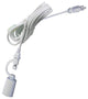 1 Light Swag Plug-In Pendant 14"w White Shade, 17' White Cord