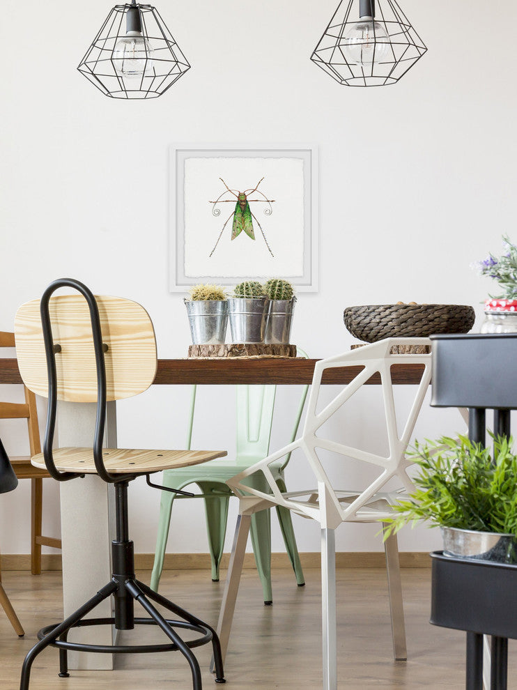 "Green Fly" Framed Painting Print, 32"x32"