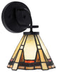 Cavella 1 Light Wall Sconce, Matte Black Finish, 7" Zion Art Glass