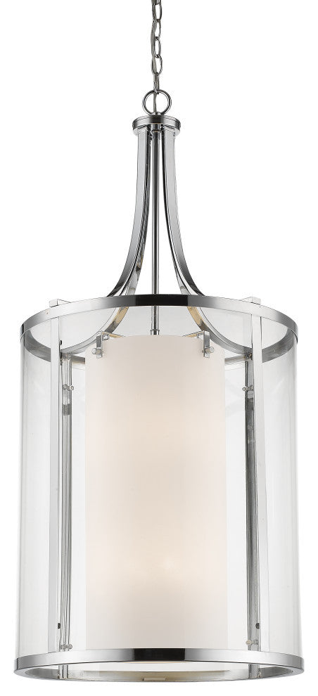 Zlite 426-12-CH 12-Light Chandelier, Clear Outside/Matte Opal Inside