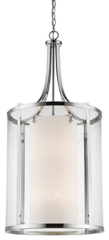 Zlite 426-12-CH 12-Light Chandelier, Clear Outside/Matte Opal Inside