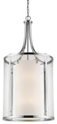 Zlite 426-12-CH 12-Light Chandelier, Clear Outside/Matte Opal Inside