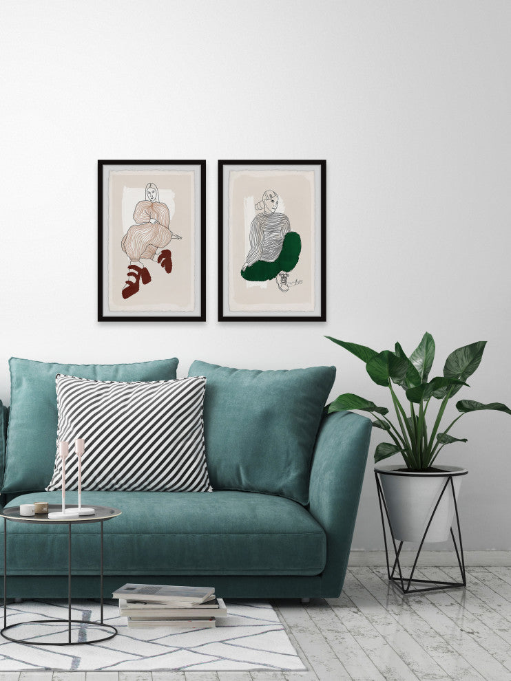 Never Look Back Diptych, 2-Piece Set, 30x45 Panels