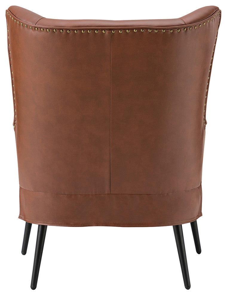 39" Comfy Living Room Armchair With Special Arms, Set of 2, Brown
