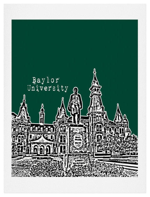 Deny Designs Bird Ave Baylor University Green Art Print