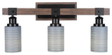 Tacoma 3-Light Bath Bar, Gray Matrix