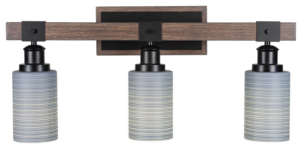 Tacoma 3-Light Bath Bar, Gray Matrix