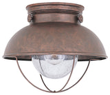 Generation Lighting Lighting 1-Light Outdoor Flush Mount, Weathered Copper
