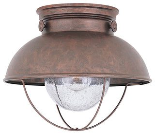 Generation Lighting Lighting 1-Light Outdoor Flush Mount, Weathered Copper