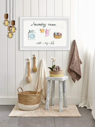 "Laundry Wash Dry Fold" Framed Painting Print, 24x16