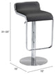 Bar Stool Chair Barstool, Faux Vinyl Leather, Steel, Black, Chrome, Cafe Bistro