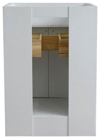 25" Single Sink Vanity, White Finish With Gray Granite And Oval Sink