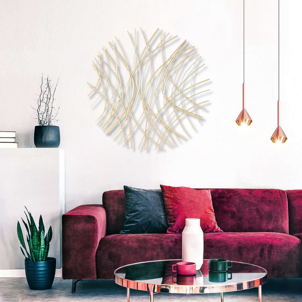 Eleni Large Abstract Wall Decor - Gold