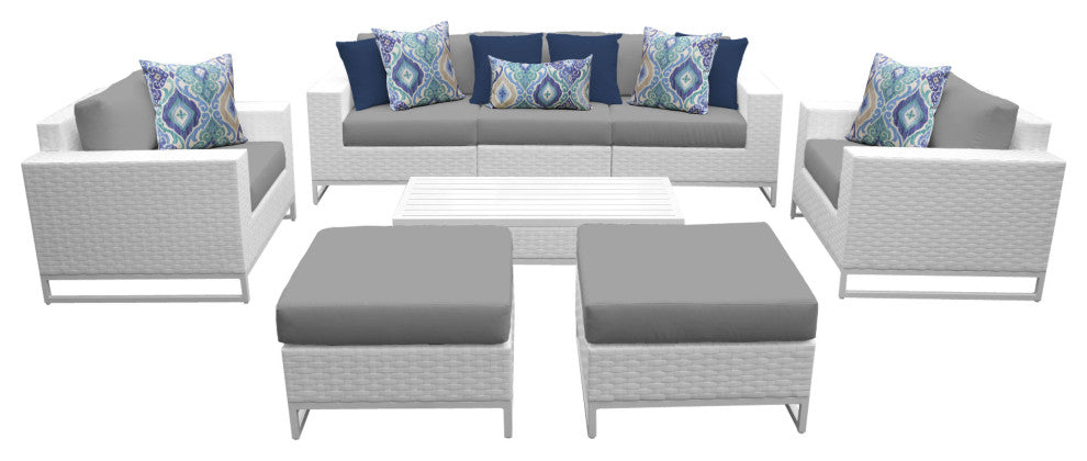 Miami 8 Piece Outdoor Wicker Patio Furniture Set 08a