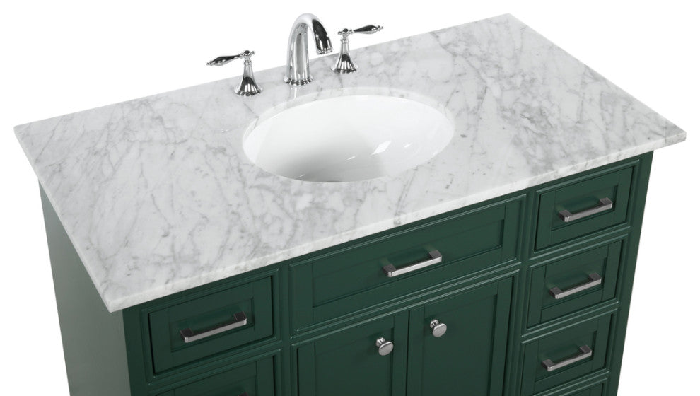Amber Single Bathroom Vanity, Blue, Green, 42"