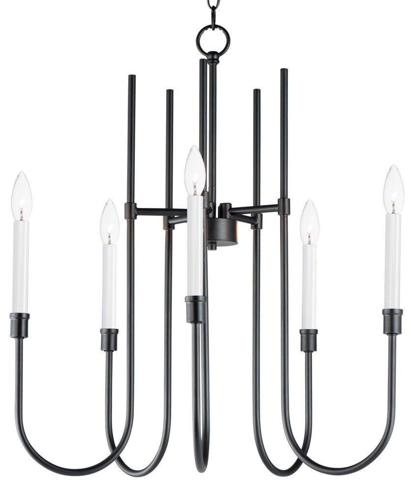 Maxim 11285 Tux 5 Light 24"W Taper Candle Chandelier - Black