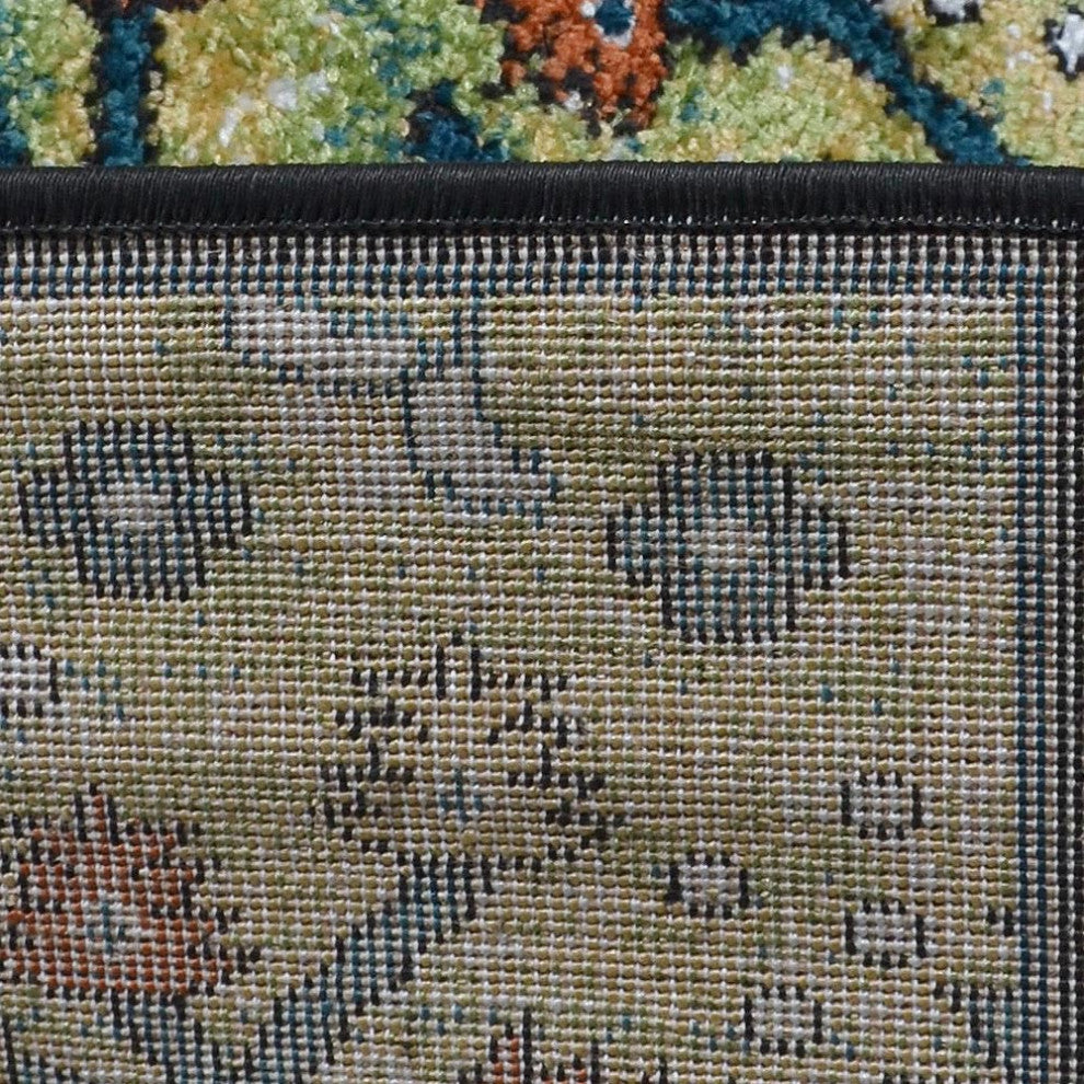 MACHINE MADE HEATSET POLYPROPYLENE AREA RUGS -Multicolor,Contemporary Design, [Runner] 3'2''x10'