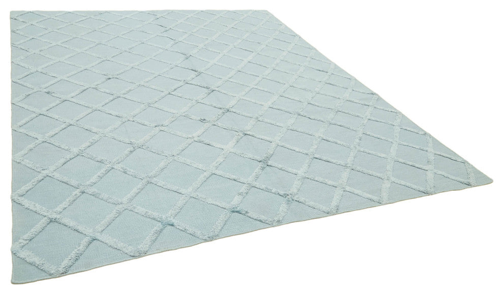 Rug N Carpet - Handwoven Modern Design 8' 0'' x 10' 0'' Wool Flatweave Kilim Rug