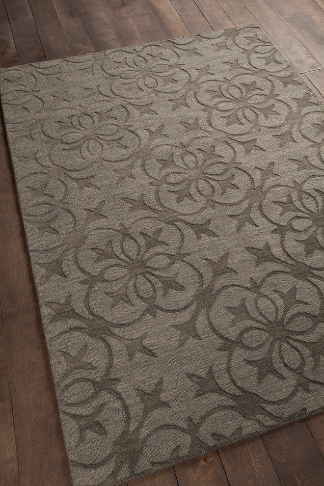Rekha Transitional Area Rug, Taupe and Charcoal, 5'x7'