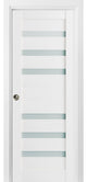 Sliding Pocket Door 28 x 84 Frosted Glass, Quadro 4266 White, Rail